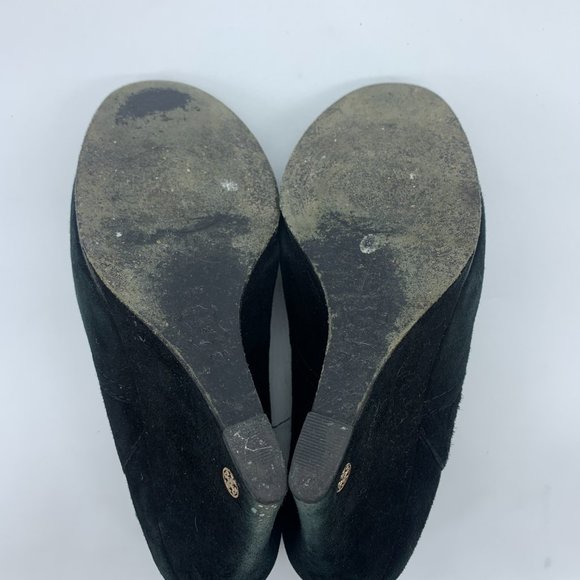 Tori Burch Sculpted Wedge Black Bootie 8M - Picture 6 of 8